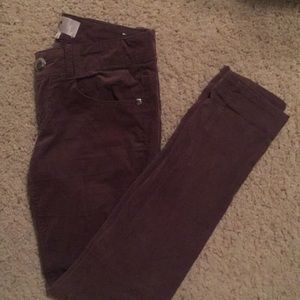 Brown corduroy skinny pants